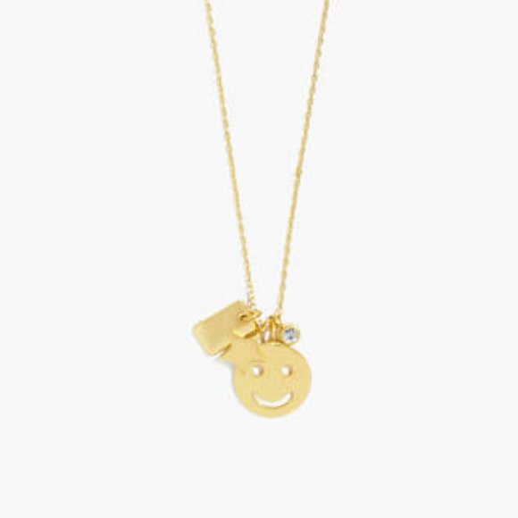 Madewell Smiley Face Gold Charm Necklace